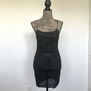 Black beated mini cocktail dress
